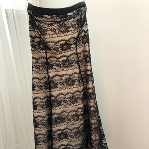 LAURA Event Dress - Cream and Black Lace